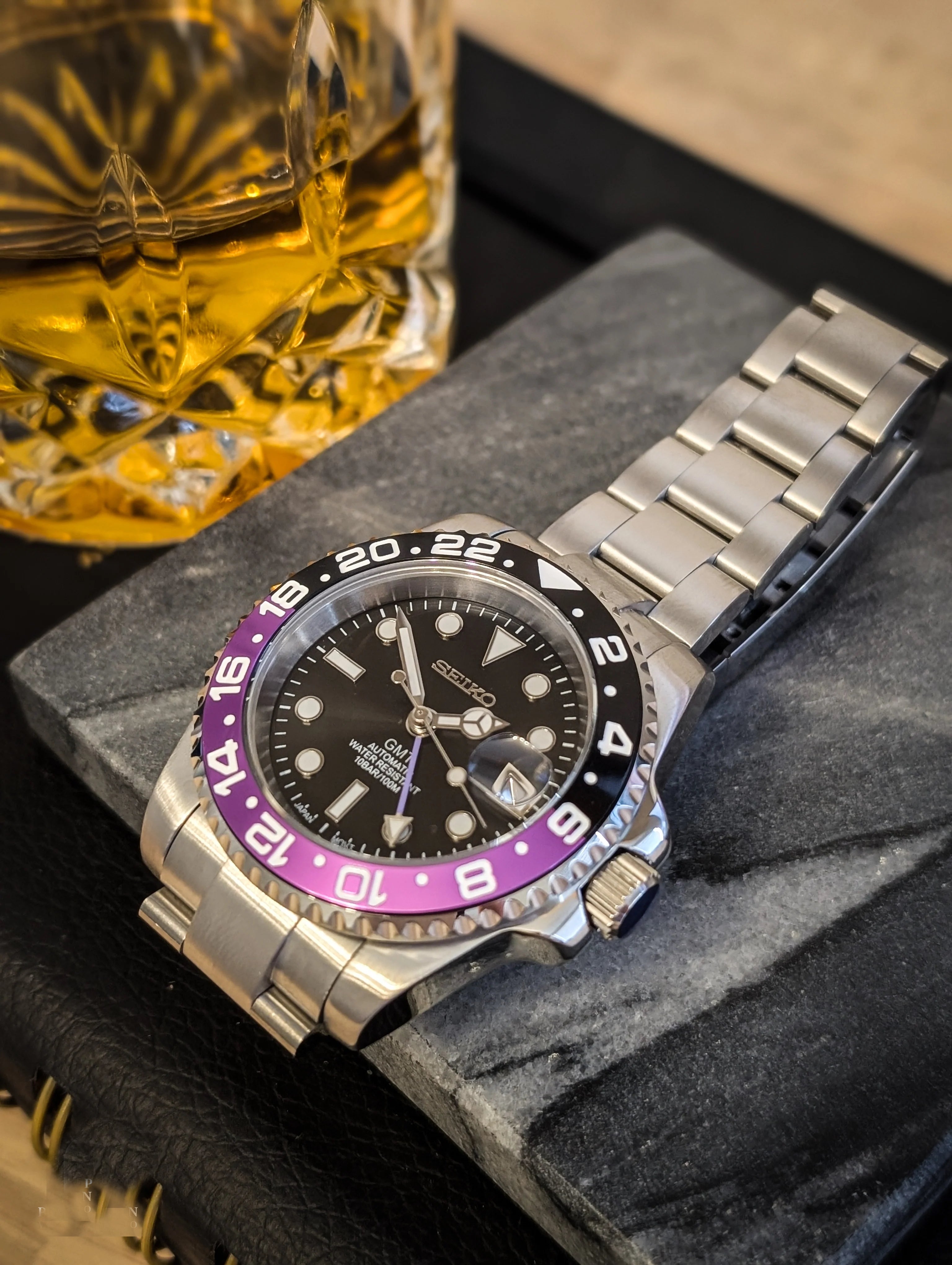 SEIKO MOD | SUBMARINER JOCKER | SILVER | BLACK DIAL