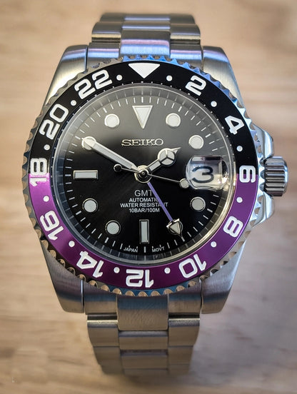 SEIKO MOD | SUBMARINER JOCKER | SILVER | BLACK DIAL