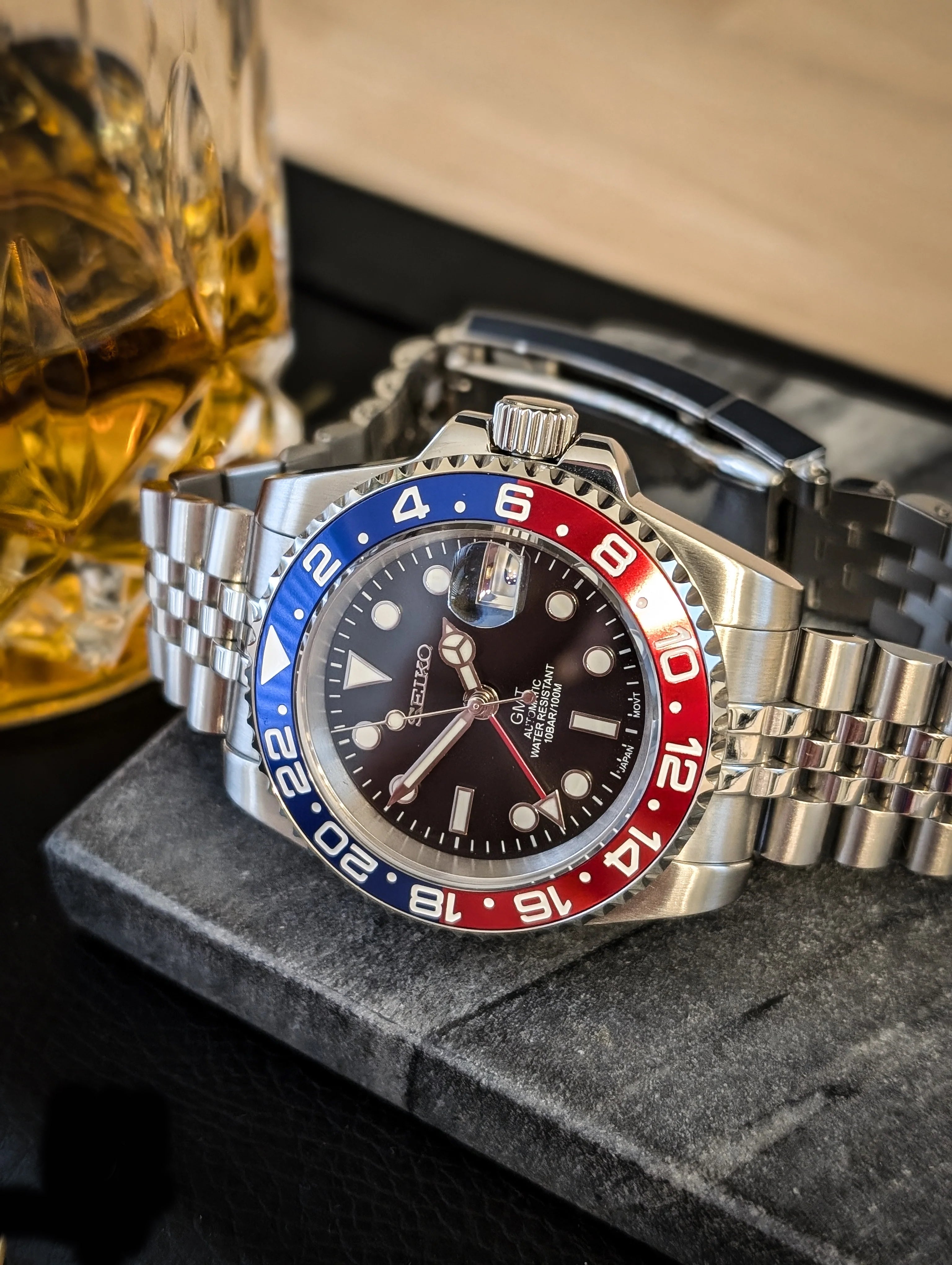 SEIKO MOD | PEPSI GMT | SILVER JUBLEE | BLACK DIAL