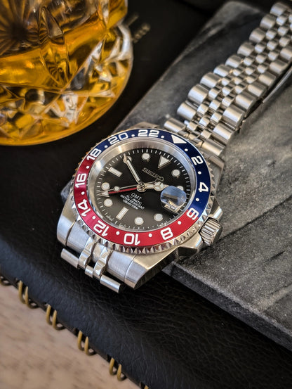 SEIKO MOD | PEPSI GMT | SILVER JUBLEE | BLACK DIAL