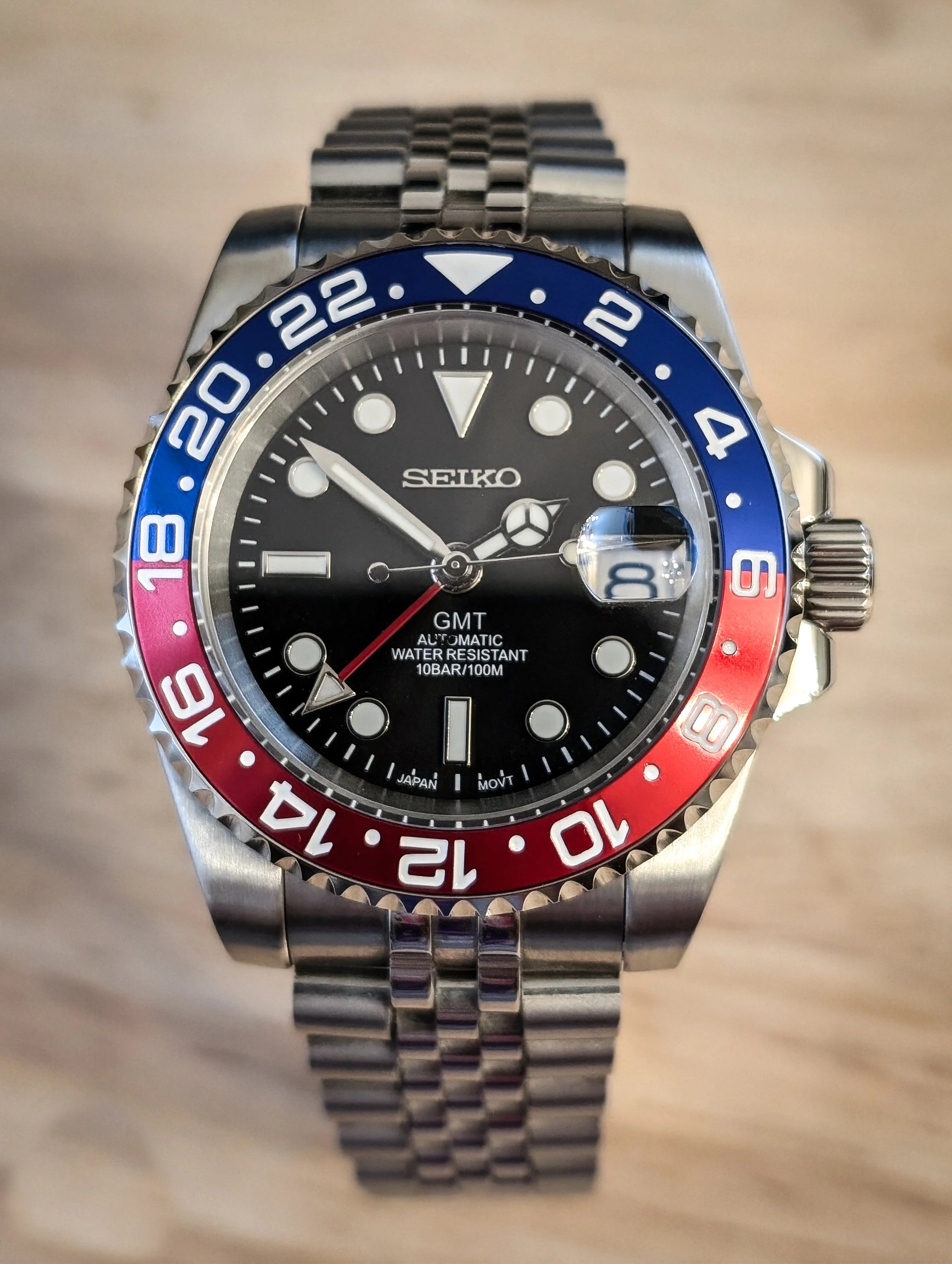 SEIKO MOD | PEPSI GMT | SILVER JUBLEE | BLACK DIAL