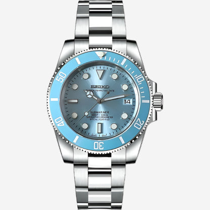 SEIKO MOD | SUBMARINER | SILVER | SKY BLUE DIAL