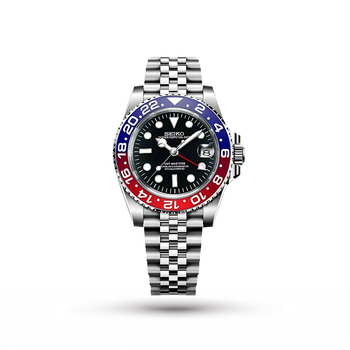 SEIKO MOD | PEPSI GMT | SILVER JUBLEE | BLACK DIAL