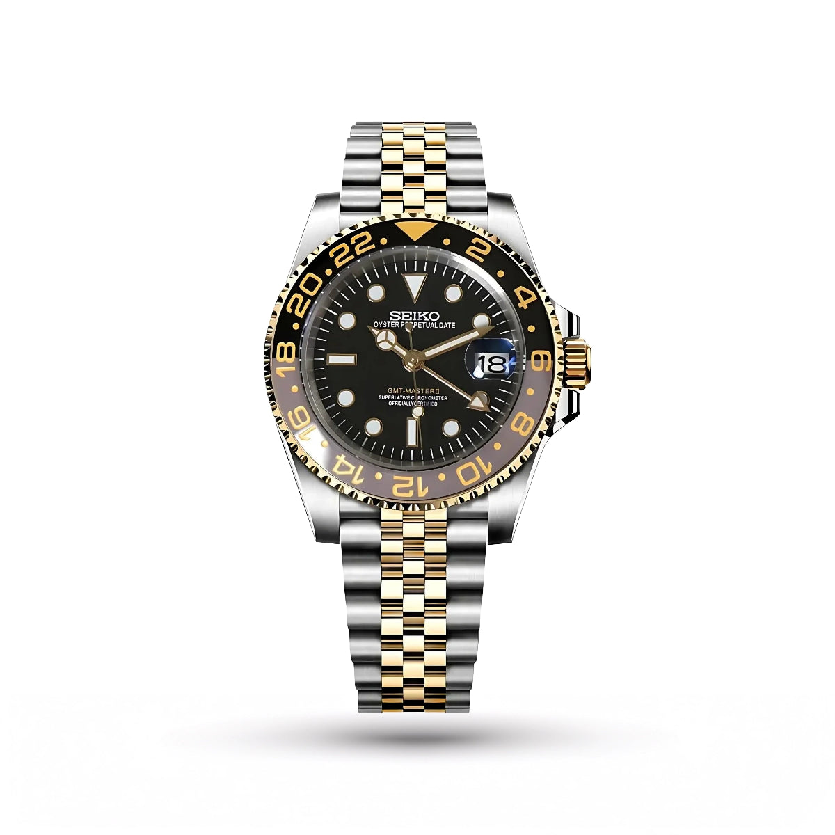 SEIKO MOD | GMT MASTER | TWO TONE | BLACK DIAL