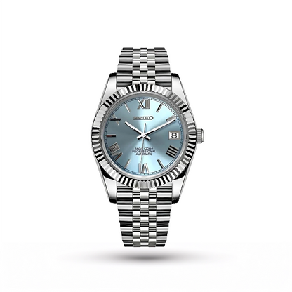 SEIKO MOD | DATE JUST | SILVER | ICE BLUE ROMAN DIAL
