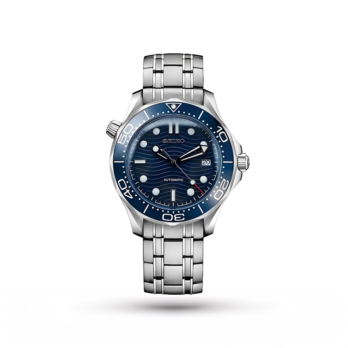 SEIKO MOD | OMEGA SEA MASTER  | SILVER | ABYSS BLUE DIAL