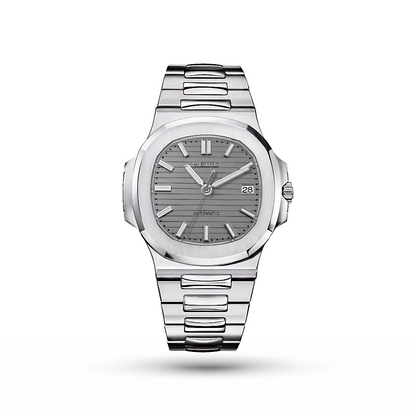 SEIKO MOD | NAUTILUS DATE | SILVER | CHARCOAL GREY INDEX DIAL