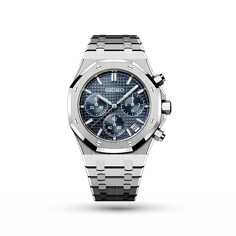 SEIKO MOD | ROYAL OAK | SILVER | ABYSS BLUE INDEX DIAL