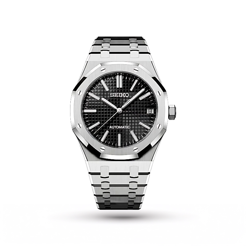 SEIKO MOD | ROYAL OAK | SILVER | BLACK INDEX DIAL