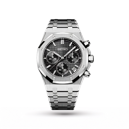 SEIKO MOD | ROYAL OAK | SILVER | BLACK INDEX DIAL