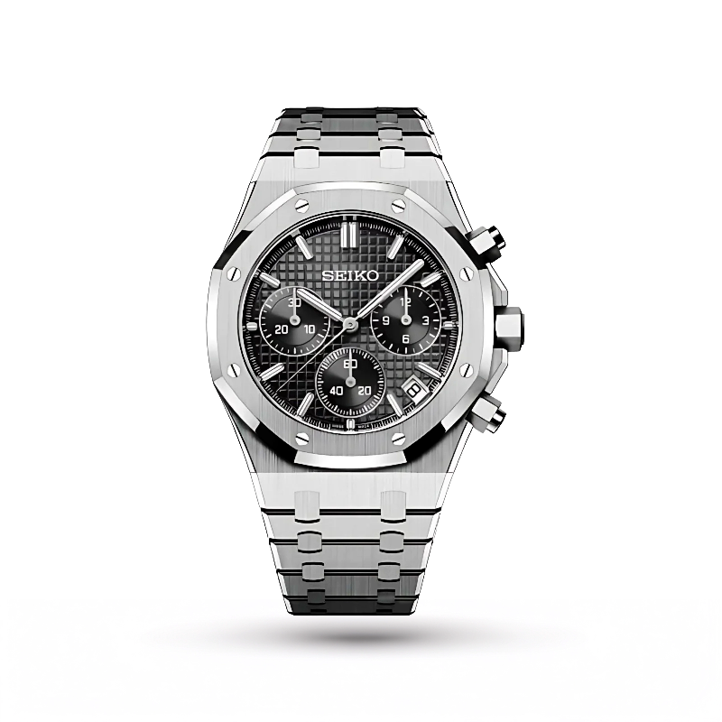 SEIKO MOD | ROYAL OAK | SILVER | BLACK INDEX DIAL