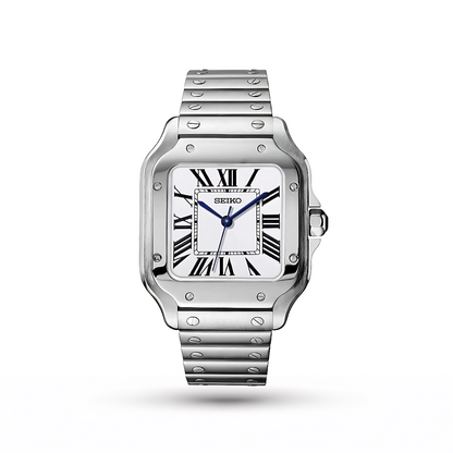 SEIKO MOD | SANTOS | SILVER | WHITE ROMAN DIAL