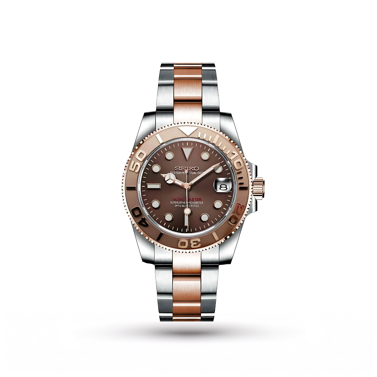 SEIKO MOD | YATCH MASTER | TWO TONE | CHOCO BROWN INDEX DIAL