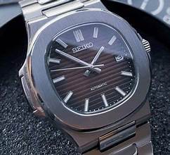 SEIKO MOD | NAUTILUS DATE | SILVER | CHOCO BROWN INDEX DIAL