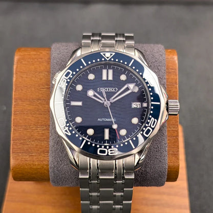 SEIKO MOD | OMEGA SEA MASTER  | SILVER | ABYSS BLUE DIAL