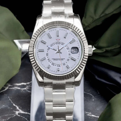 SEIKO MOD | SKY DWELLER DATE | SILVER | WHITE INDEX DIAL