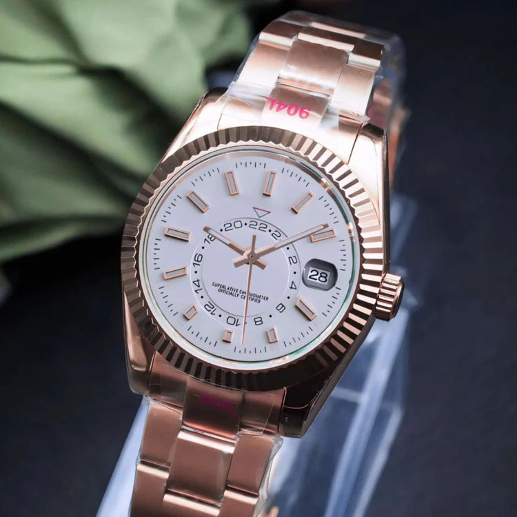 SEIKO MOD | SKY DWELLER DATE | ROSE GOLD | WHITE INDEX DIAL