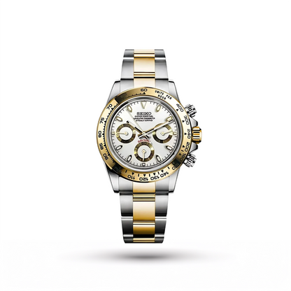 SEIKO MOD | DAYTONA | TWO TONE | WHITE INDEX DIAL