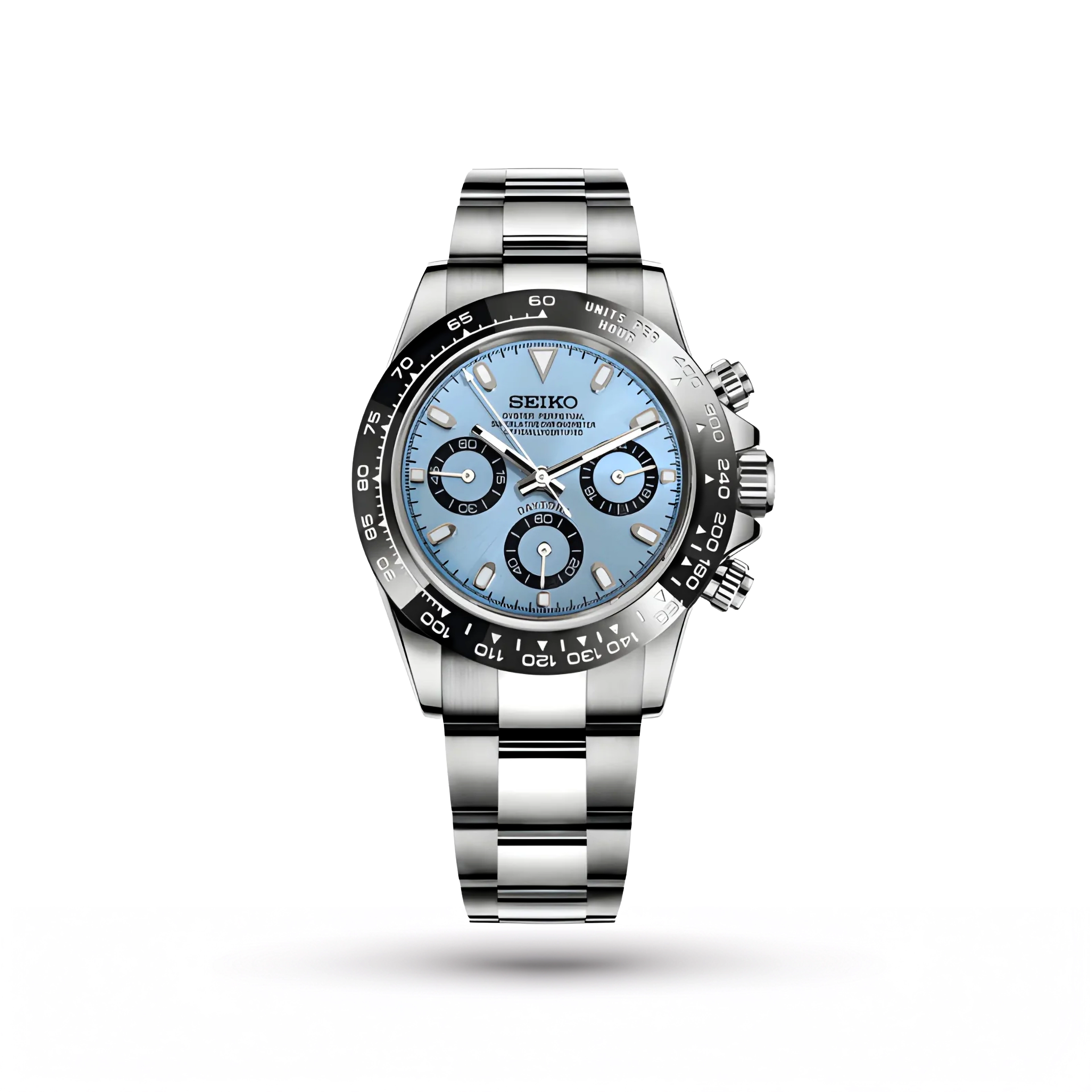 SEIKO MOD | DAYTONA | SILVER | ICE BLUE DIAL