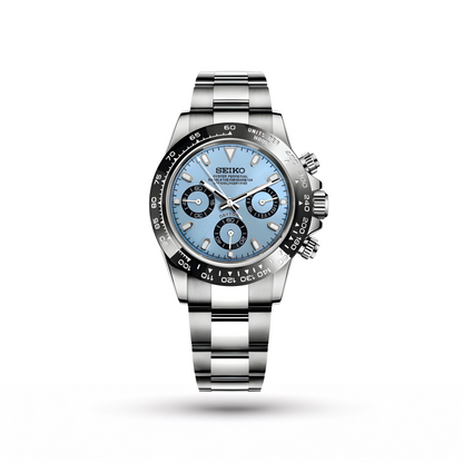 SEIKO MOD | DAYTONA | SILVER | ICE BLUE DIAL