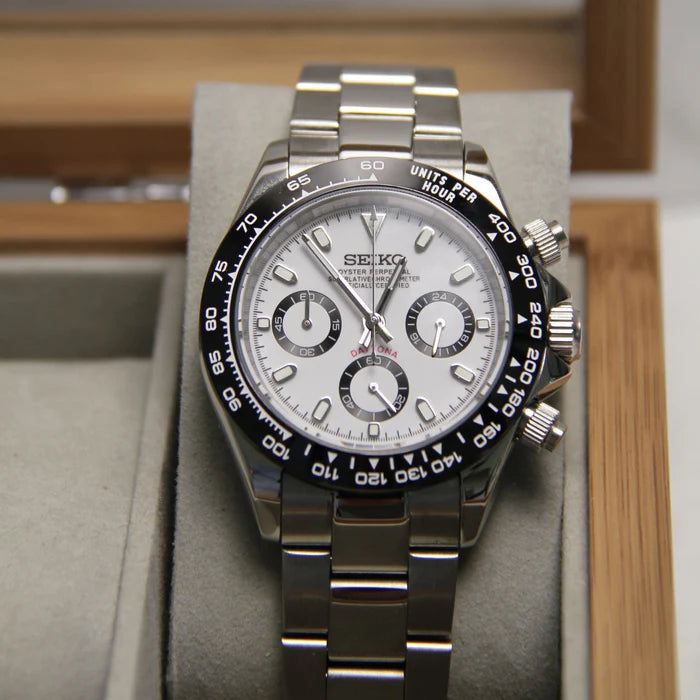 SEIKO MOD | DAYTONA PANDA | SILVER WHITE