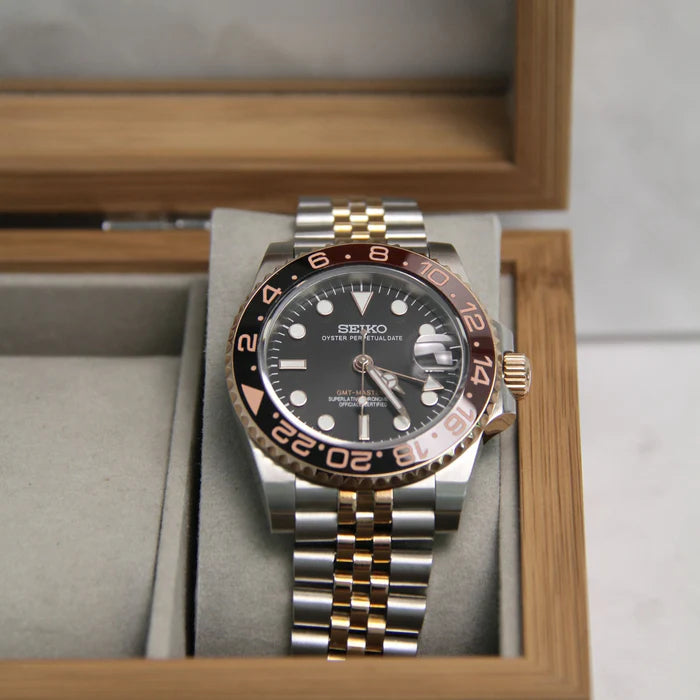 SEIKO MOD | ROOT BEAR GMT MASTER | TWO TONE | BLACK DIAL