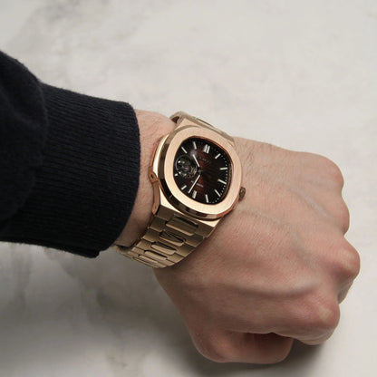 SEIKO MOD | NUATILUS |ROSE GOLD | CHOCOLATE OPEN HEART DIAL