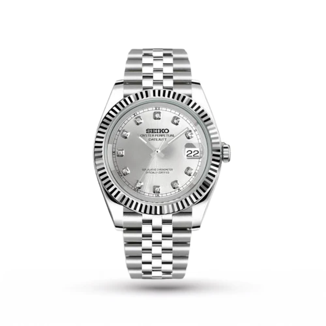 SEIKO MOD | DATE JUST| SILVER | SILVER STONE DIAL