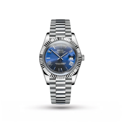 SEIKO MOD | DAY DATE | SILVER | ABYSS BLUE ROMAN DIAL