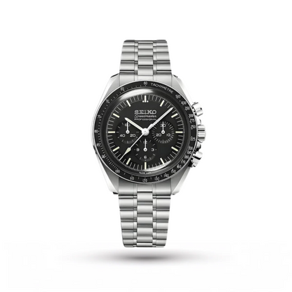 SEIKO MOD | OMEGA SPEED MASTER | SILVER| BLACK INDEX DIAL