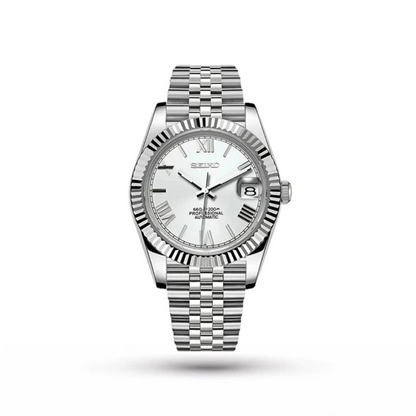 SEIKO MOD | DATE JUST | SILVER | WHITE ROMAN DIAL