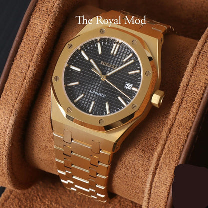 SEIKO MOD | ROYAL OAK | IMPERIAL GOLDEN | BLACK INDEX DIAL