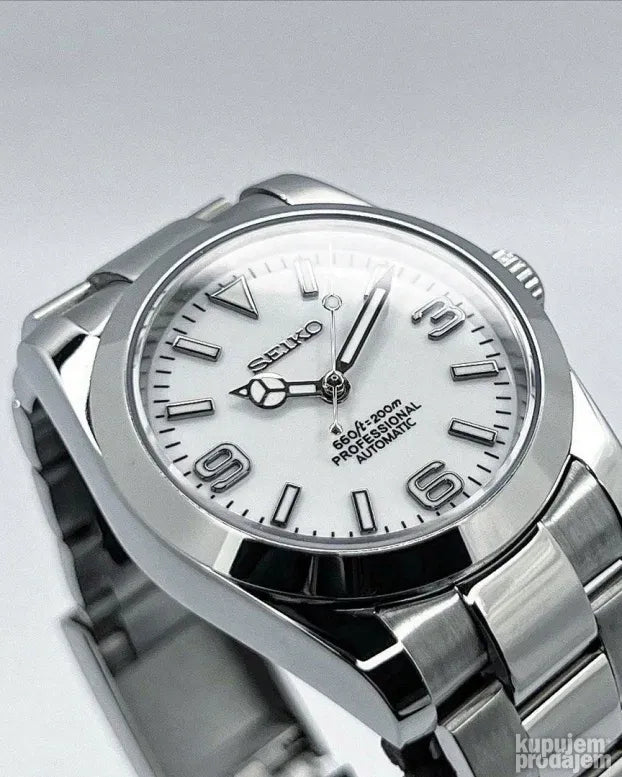 SEIKO MOD | EXPLORER OYSTER | SILVER | WHITE DIAL