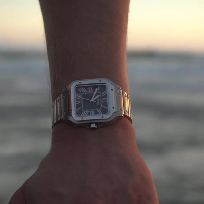 SEIKO MOD | SANTOS | SILVER | BLACK ROMAN DIAL