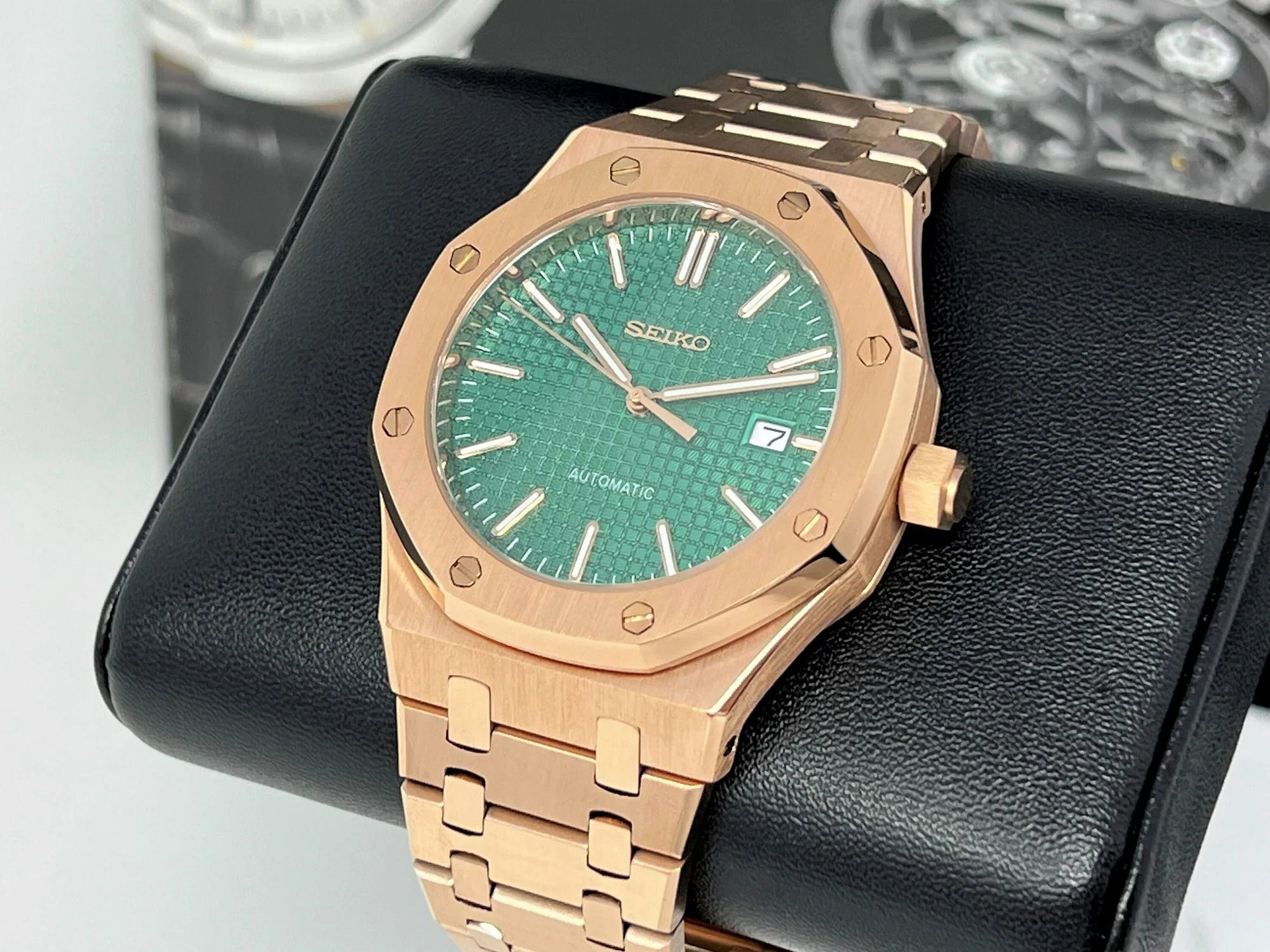 SEIKO MOD | ROYAL OAK | ROSE GOLD | GREEN INDEX DIAL
