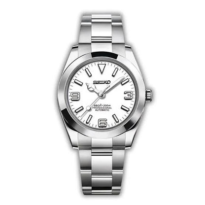 SEIKO MOD | EXPLORER OYSTER | SILVER | WHITE DIAL