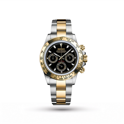 SEIKO MOD | DAYTONA  | TWO TONE | BLACK DIAL