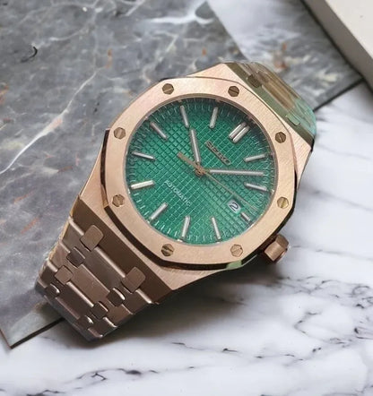SEIKO MOD | ROYAL OAK | ROSE GOLD | GREEN INDEX DIAL