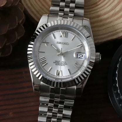 SEIKO MOD | DATE JUST | SILVER | WHITE ROMAN DIAL