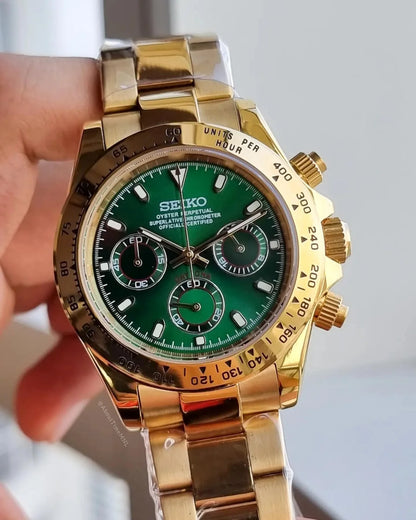 SEIKO MOD | DAYTONA | GOLDEN | GREEN DIAL