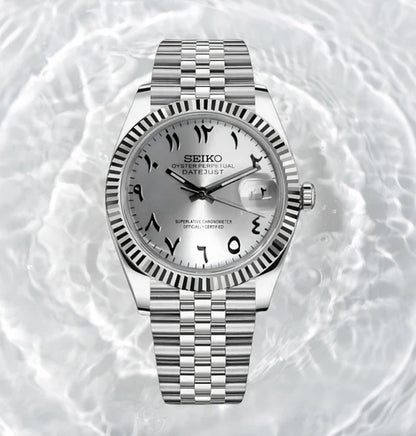 SEIKO MOD | DATE JUST | SILVER | ARABIC DIAL